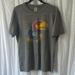 Kansas University Jay Hawks Vintage Gray T-Shirt